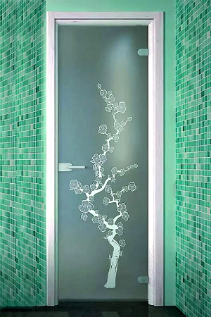 Стеклянные двери с рисунком.