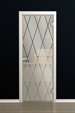 Стеклянные двери с рисунком.