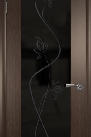 Черное стекло для межкомнатных дверей