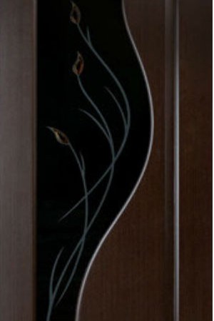 Черное стекло для межкомнатных дверей 