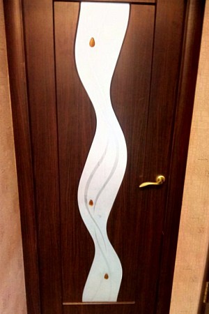 Стекло с матовым рисунком и фьюзингом