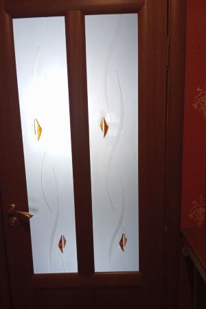 Стекло с матовым рисунком и фьюзингом