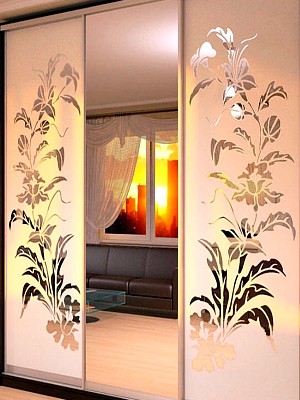 ДВЕРИ ШКАФА КУПЕ С МАТОВЫМ РИСУНКОМ