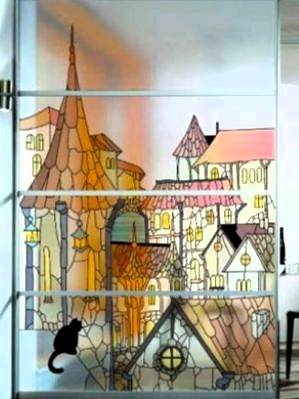 ДВЕРИ ШКАФА КУПЕ С ЦВЕТНЫМ РИСУНКОМ