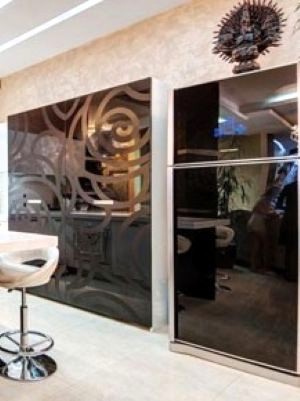 ДВЕРИ ШКАФА КУПЕ СО СТЕКЛОМ ЛАКОБЕЛЬ