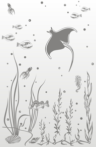 Матовый витраж: Морское дно