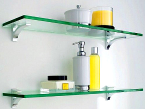 СТЕКЛЯННЫЕ ПОЛКИ ДЛЯ ВАННОЙ КОМНАТЫ