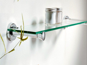 Стеклянные полки для ванной комнаты