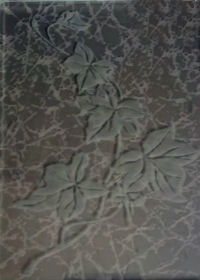 Пескоструйный рисунок на рифленом стекле.