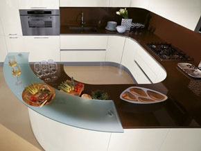 Столешница на кухню из матового стекла